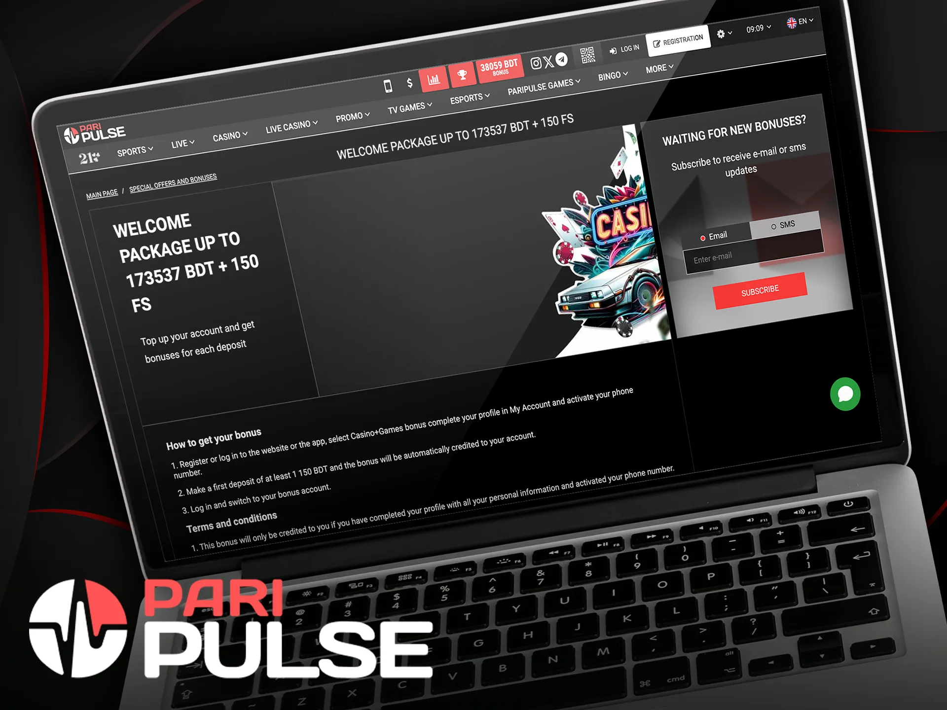 PariPulse casino bonus is available for new players.