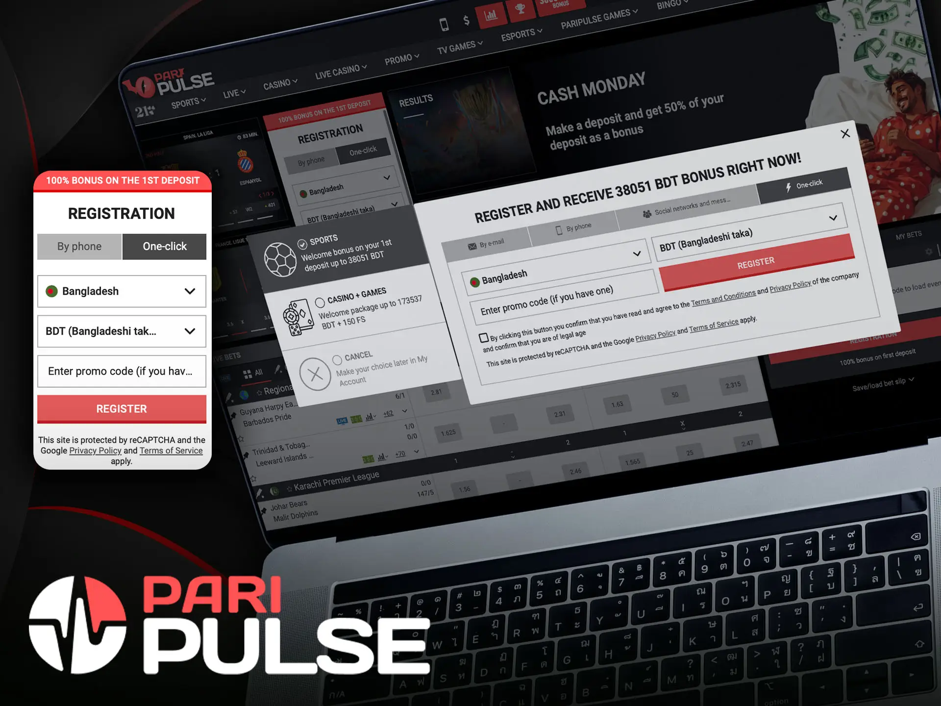 Create an account on PariPulse instantly with the one-click registration feature.
