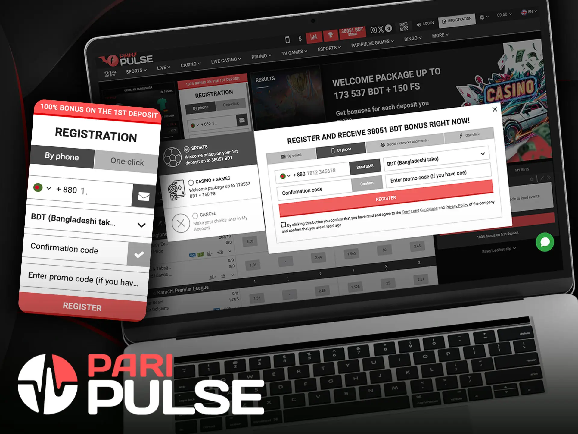 Use your phone number to register on PariPulse.