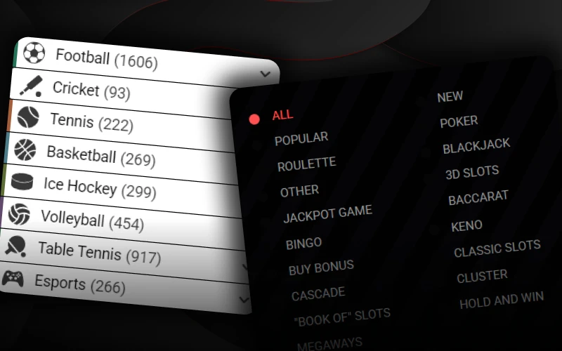 PariPulse provides its users with a large selection of sporting events and casino games.