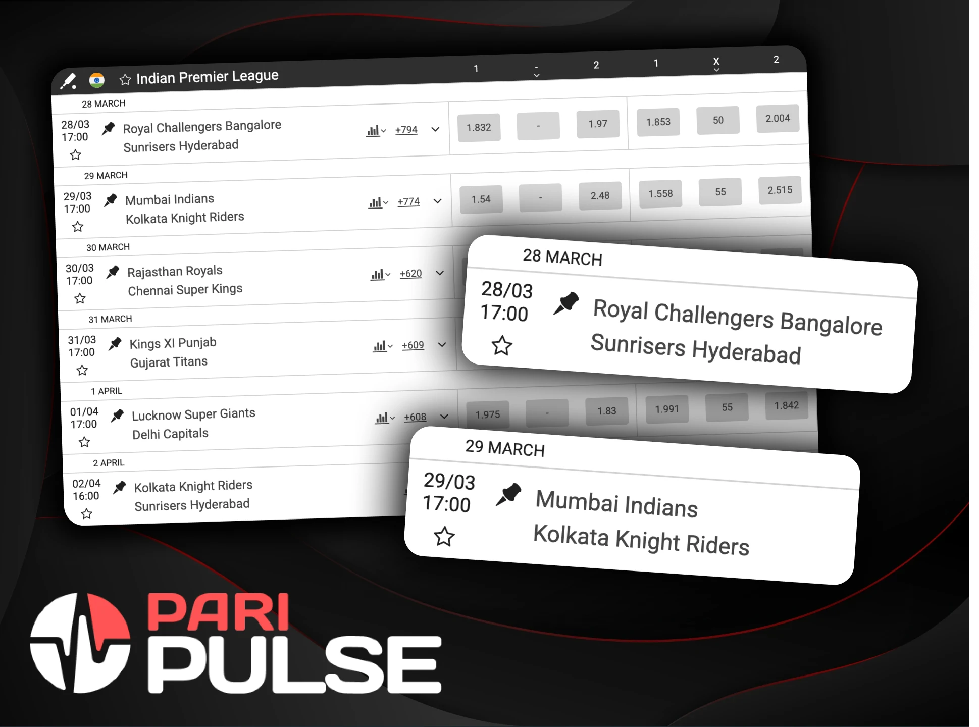 Start betting on IPL cricket tournament at PariPulse platform.